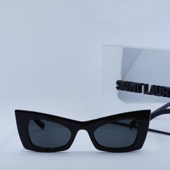 Saint Laurent SL702 001 Black Cat Eye Sunglasses - Picture 2 of 10